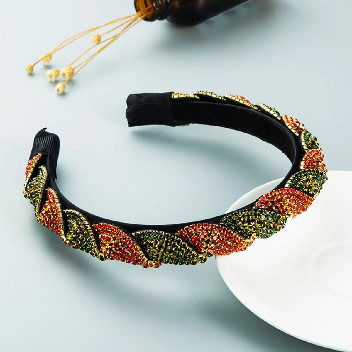 Обруч для волосся жіночий зі стразами, фото №5