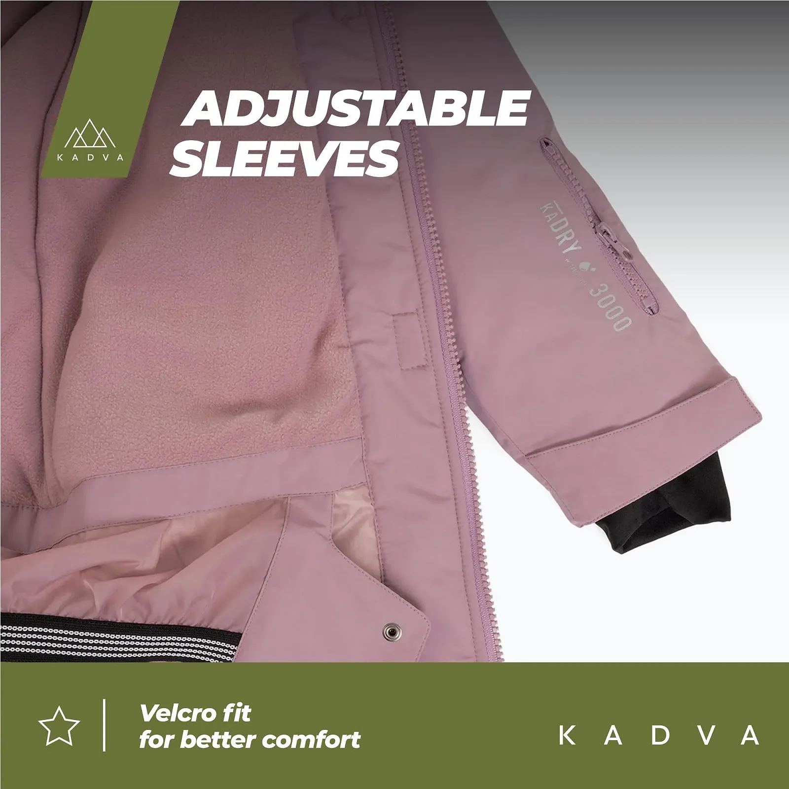 Лижна куртка KADVA SKIRO JR з капюшоном, водонепроникна, вітрозахисна, кишені на блискавці, регульовані манжети на липучках, з відбивачами, фото №10