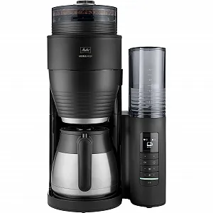 Кофемашина с кофемолкой Melitta AromaFresh Therm Pro X, с термокувшином и съемным резервуаром для воды, до 8 чашек кофе, черная - Фото 1