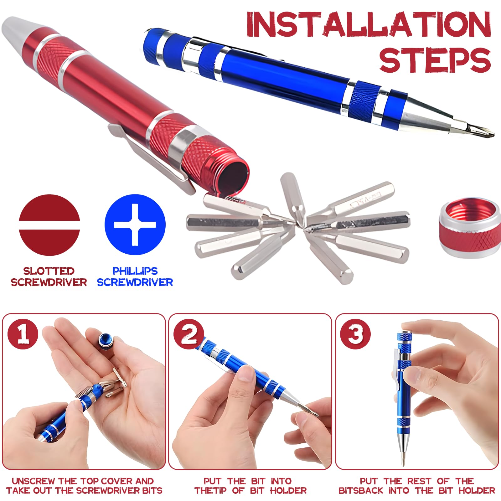 Набор отверток behone 2 sets Red + Blue, фото №4