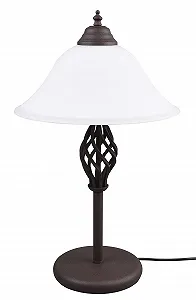 Настільна лампа Trio Leuchten Rustica 501000224 метал кольору іржі скло матове біле 2x E14 - Фото 1