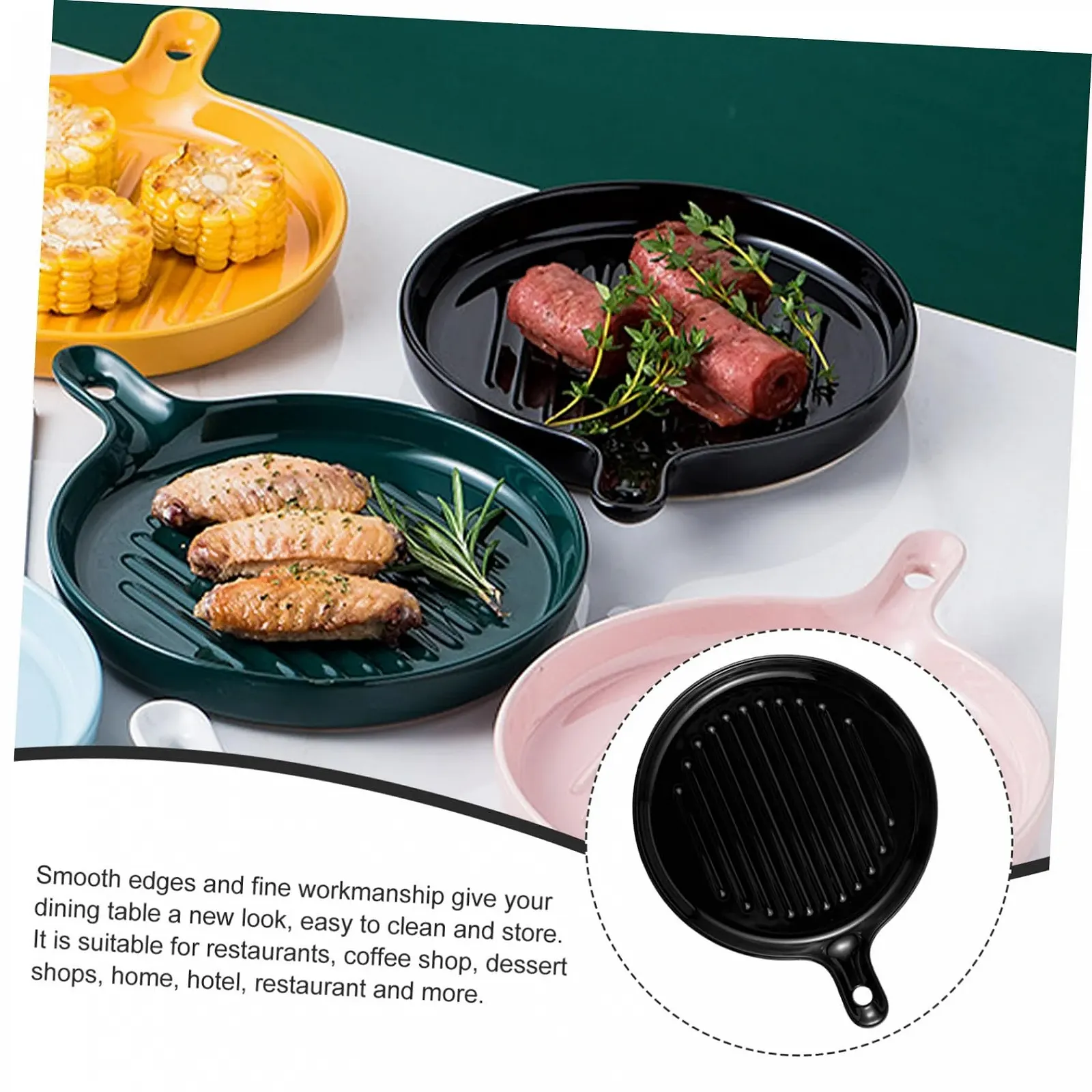 Керамическая форма для запекания с ручкой черная, фото №6 Керамическая форма для запекания с ручкой черная, фото №6