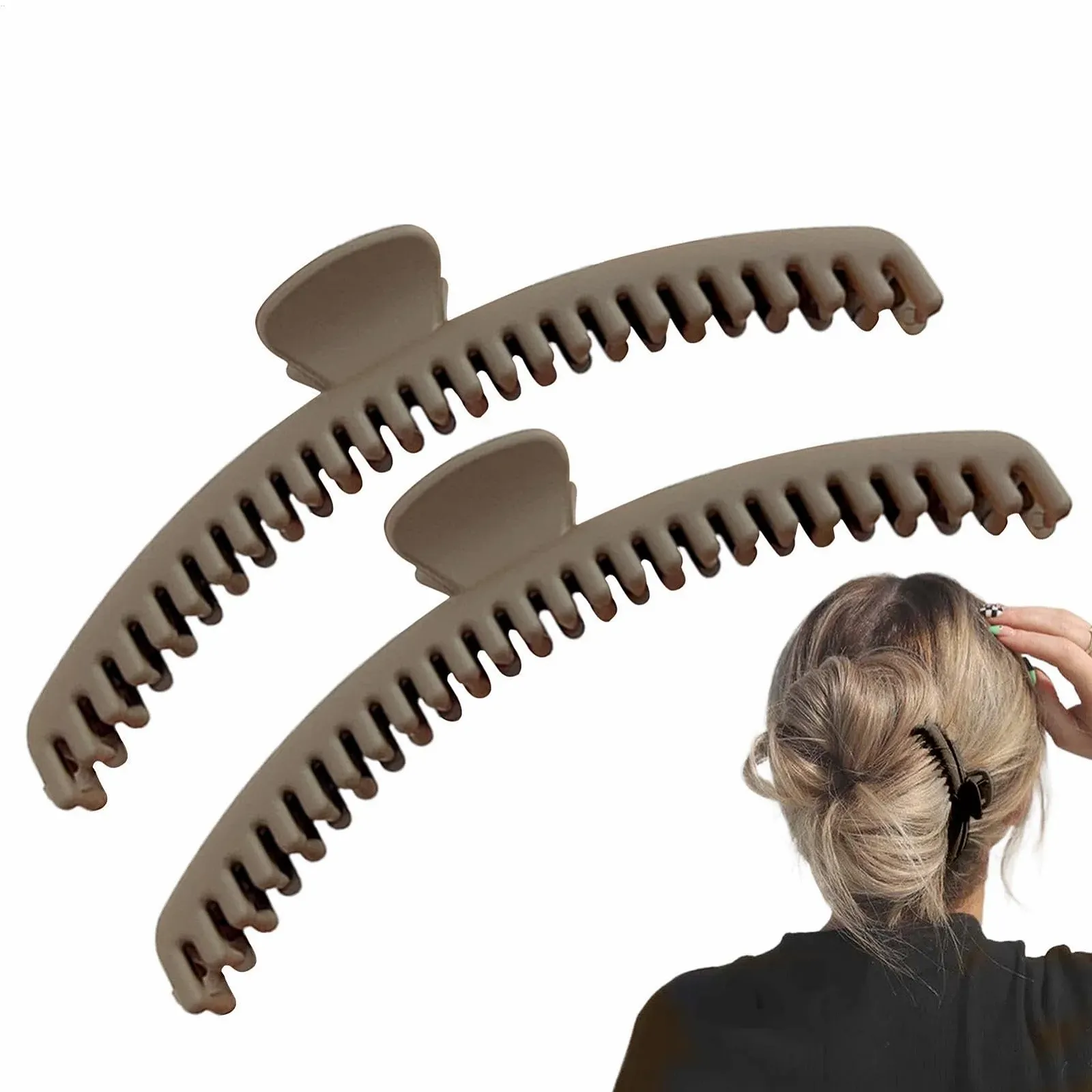 Заколки для волос Bexdug, 2 шт. Матовые заколки для волос, женские аксессуары для укладки, тонкие шпильки для пучка, банановые шпильки для прямых волос, фото №9