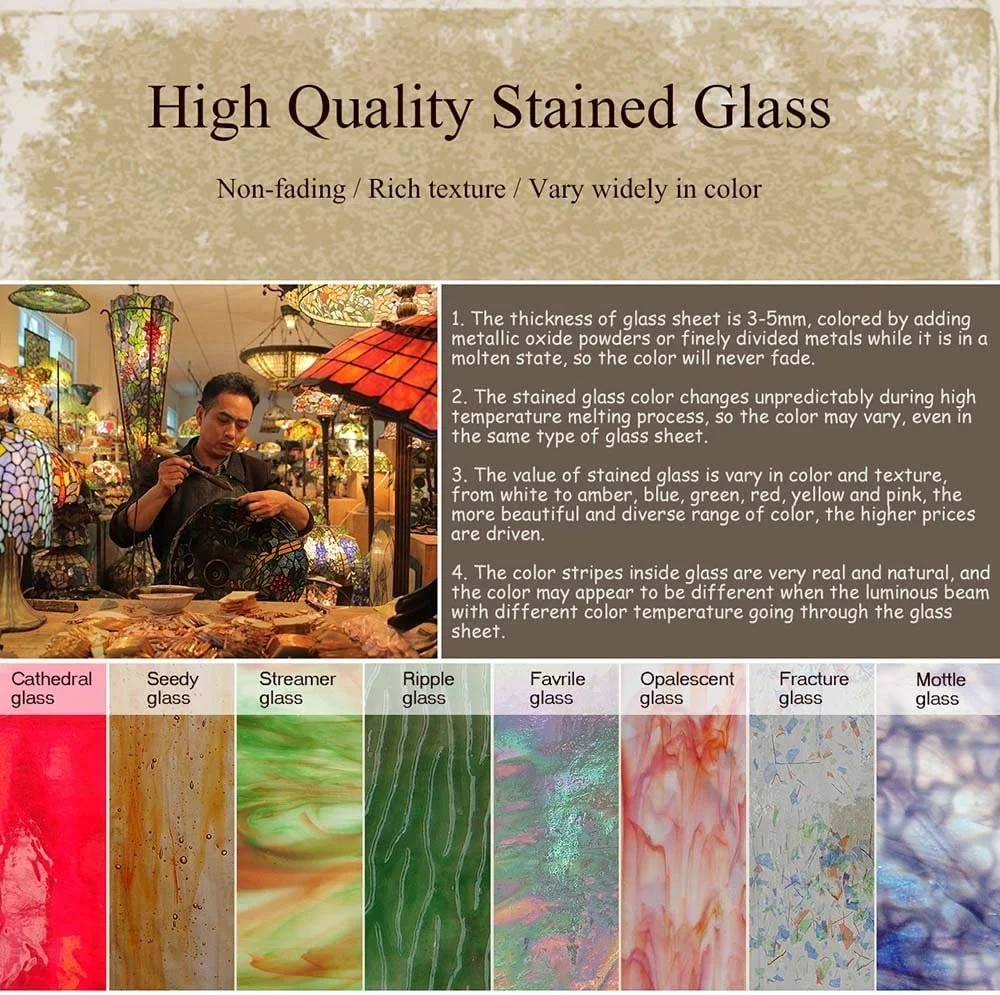 Настільна лампа-годинник Bieye L30661 Tiffany Style Baroque вітражне скло кварцовий механізм Блакитний, фото №8