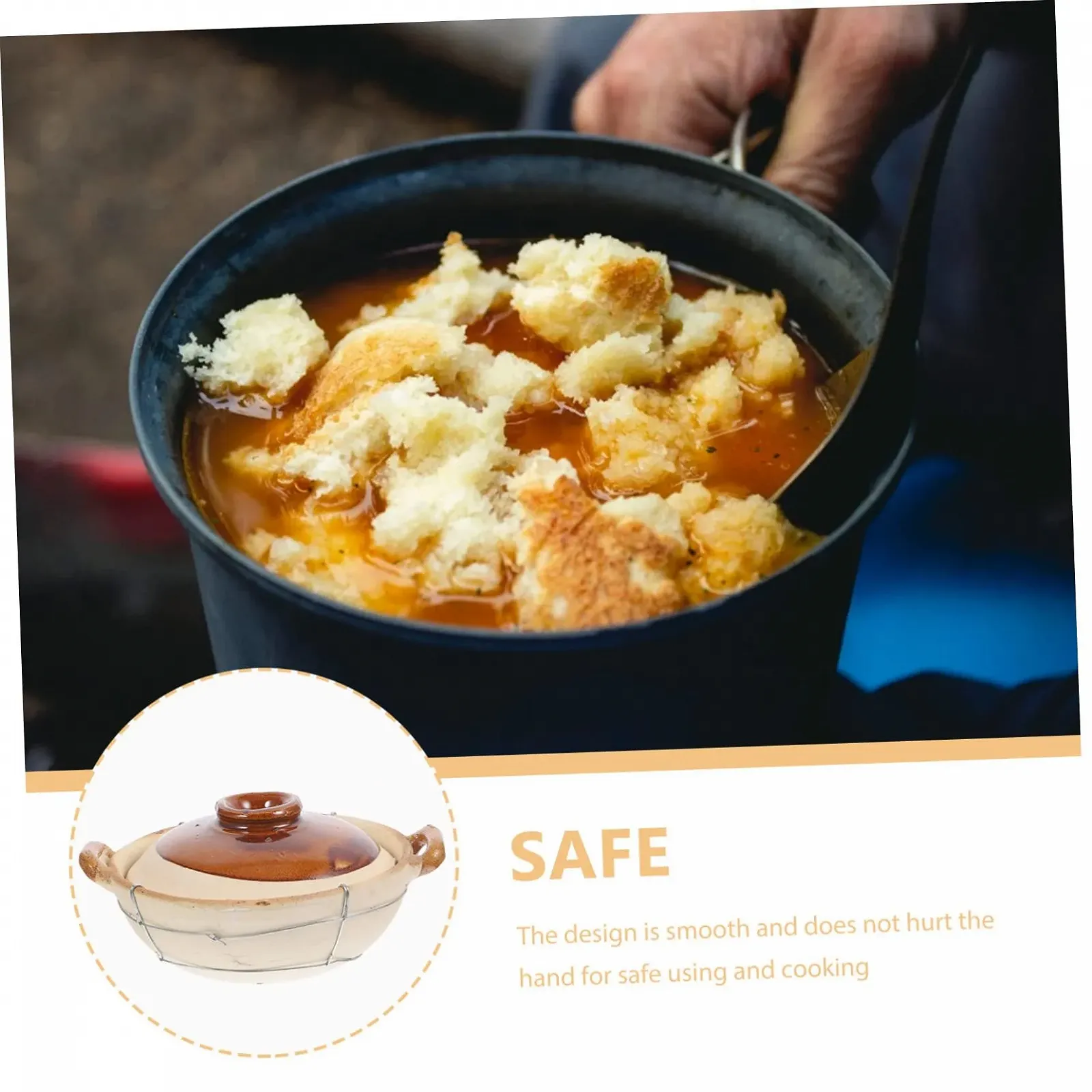 Керамическая кастрюля VICASKY Китайский глиняный горшок Многофункциональная для супа и тушения, фото №2