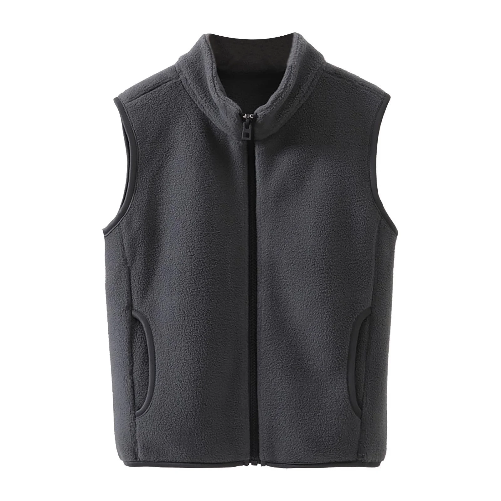 Жилет Teddy Fleece OUMSHBI дитячий без рукавів для хлопчиків із блискавкою та кишенями, фото №1