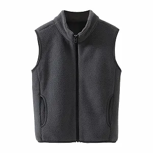 Жилет Teddy Fleece OUMSHBI дитячий без рукавів для хлопчиків із блискавкою та кишенями - Фото 1