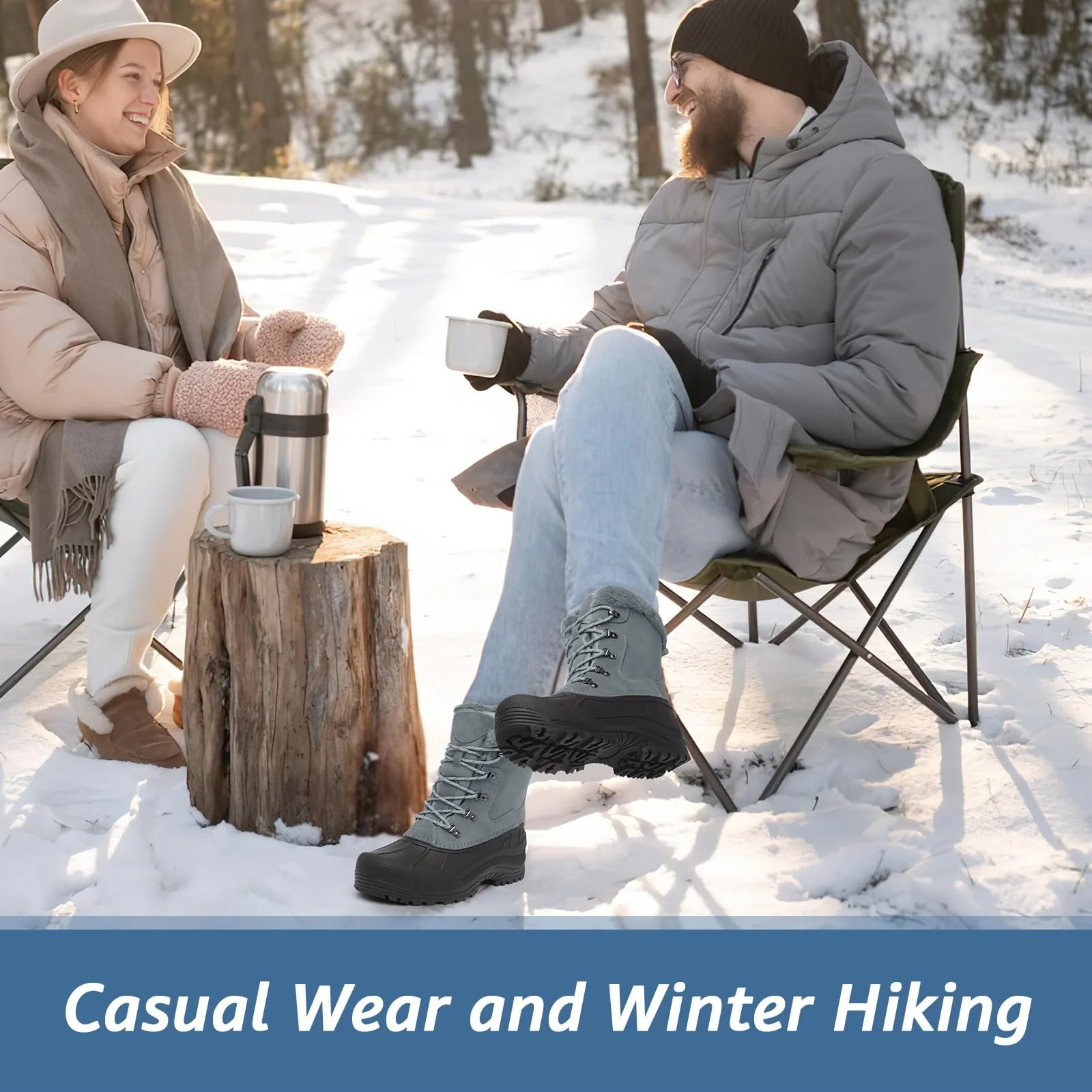 Чоловічі утеплені зимові черевики FREE SOLDIER Водонепроникні Нековзкі, фото №3