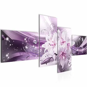 Картина Runa Art Modern Flower Lilies 020142b 4 частини пурпурна - Фото 1