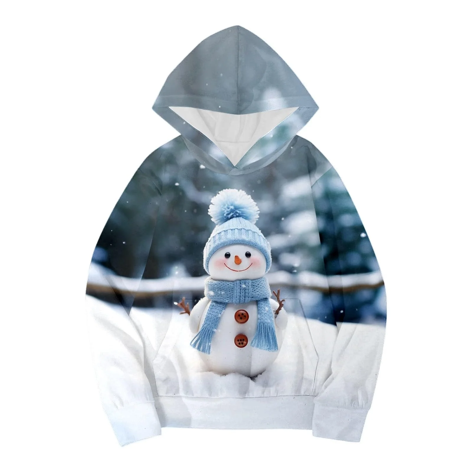 Худи для девочки, 104, осень-зима, рождественская тематика, снеговик, длинный рукав, фото №2