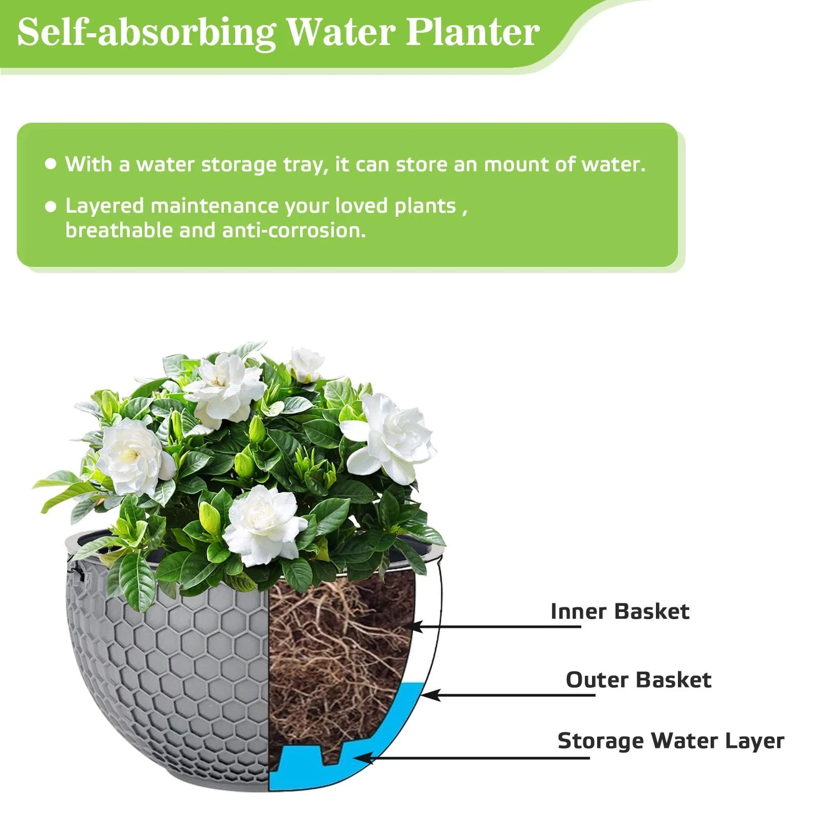 Подвесные цветочные горшки Набор из 2 шт. 21 cm, фото №4 Подвесные цветочные горшки Набор из 2 шт. 21 cm, фото №4