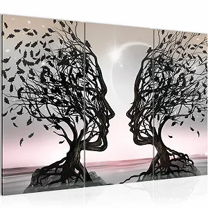 Картина Runa Art Abstract Tree XXL 120 x 80 см 3-Piece Grey Pink - Фото 1