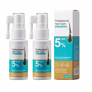 Сыворотка для роста волос Keratin, набор 2 шт. Сыворотка для роста волос, видимый рост волос, уменьшает выпадение волос, укрепляет волосяные фолликулы и утолщает волосы, питает кожу головы для более сильных и здоровых волос - Фото 1