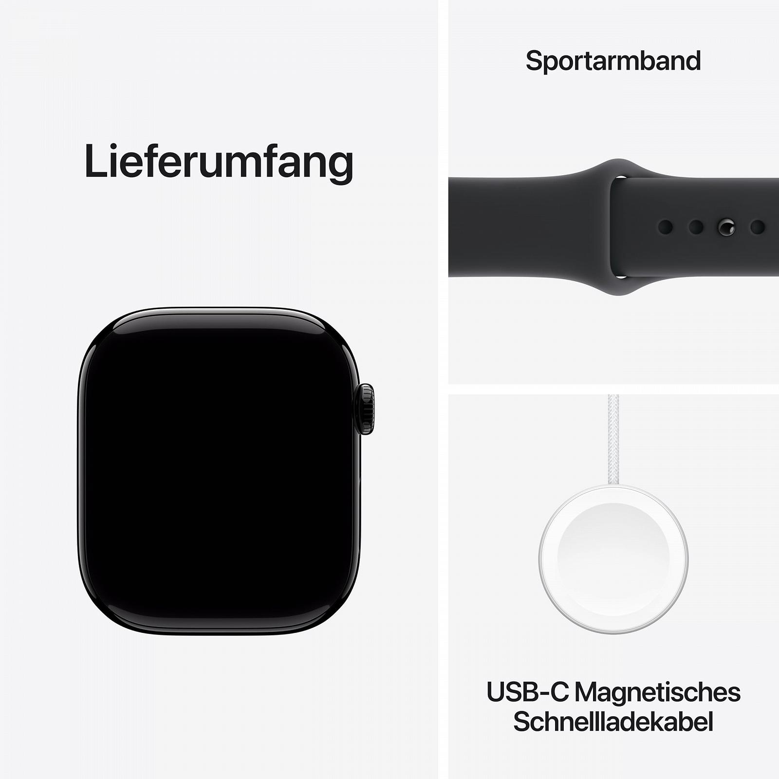 Смарт-часы Apple Series 11 GPS 46мм, алюминиевый корпус Diamond Black, спортивный ремешок Black (M/L), фото №6