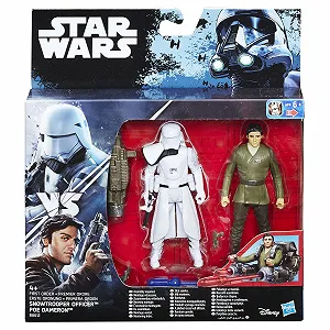 Набор фигурок Star Wars The Force Awakens Poe Dameron and First Order Snowtrooper Deluxe Pack - Фото 1
