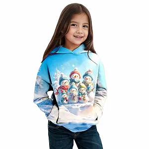 Детский рождественский джемпер Snowman, детская осенне-зимняя теплая толстовка с длинными рукавами для мальчиков и девочек - Фото 1