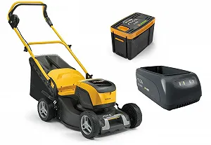 Газонокосилка аккумуляторная STIGA Collector 543 AE Kit / Стальная дека / 41 см / 60 л / Черно-желтая - Фото 1