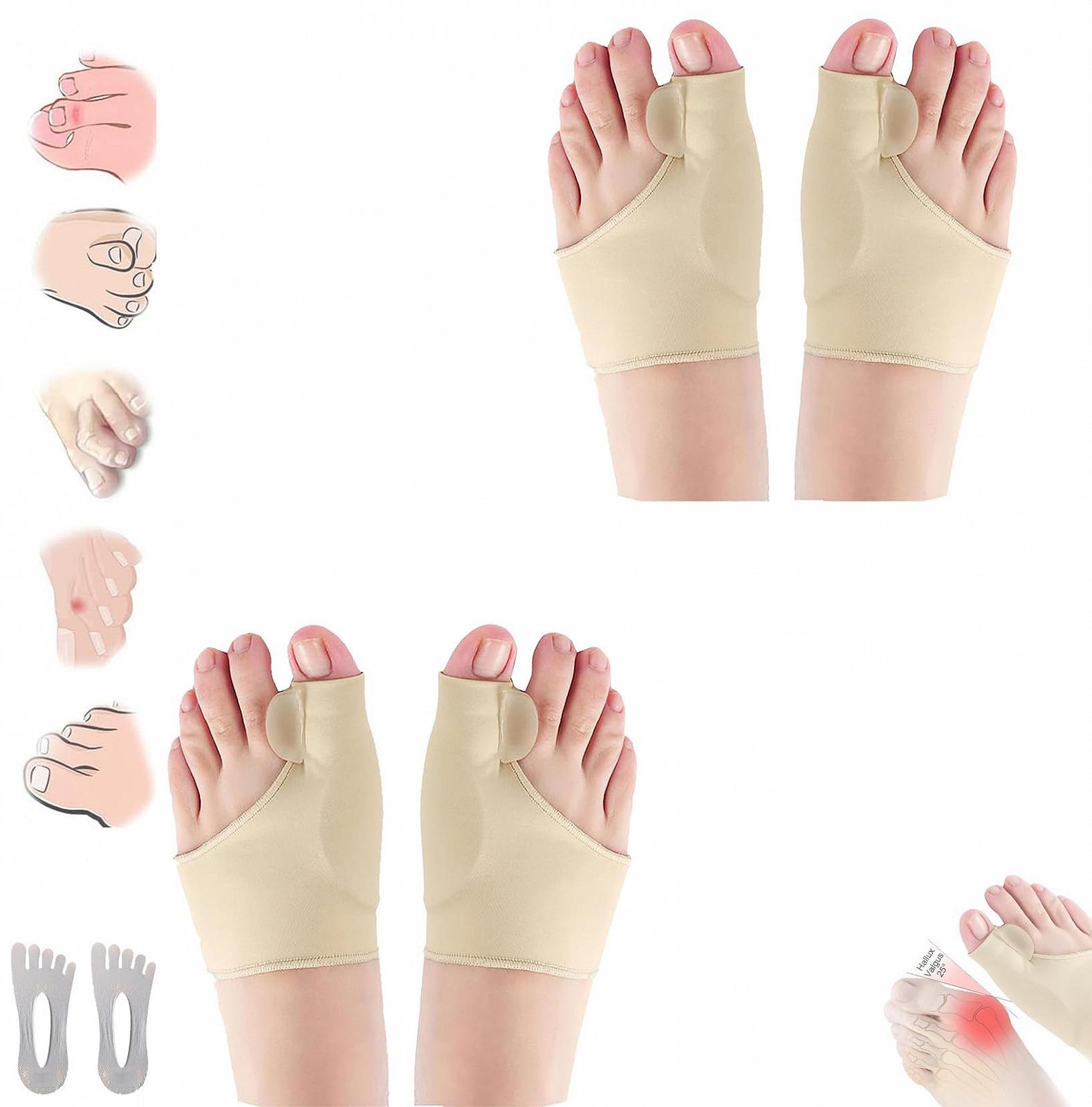 Шкарпетка-коректор для великого пальця ноги Browsluv Premium, 2 шт, тілесний колір, фото №1