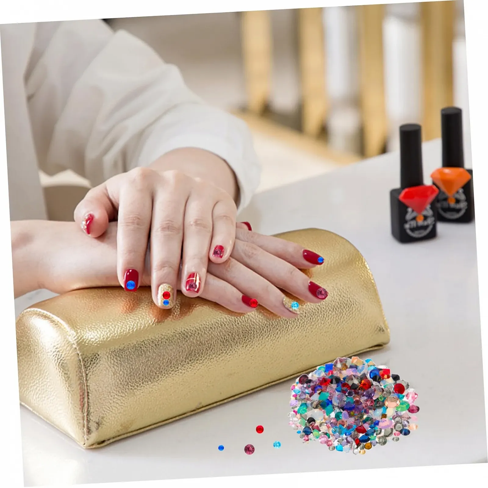 Круглі стрази для нігтів, кольорові, для прикрашання нігтів, фото №5