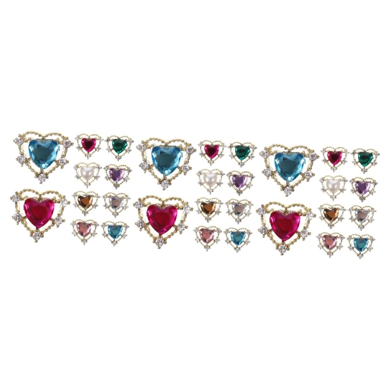 FRCOLOR Прикраса для нігтів Серце Стрази 30 шт. Різнокольорові, фото №1