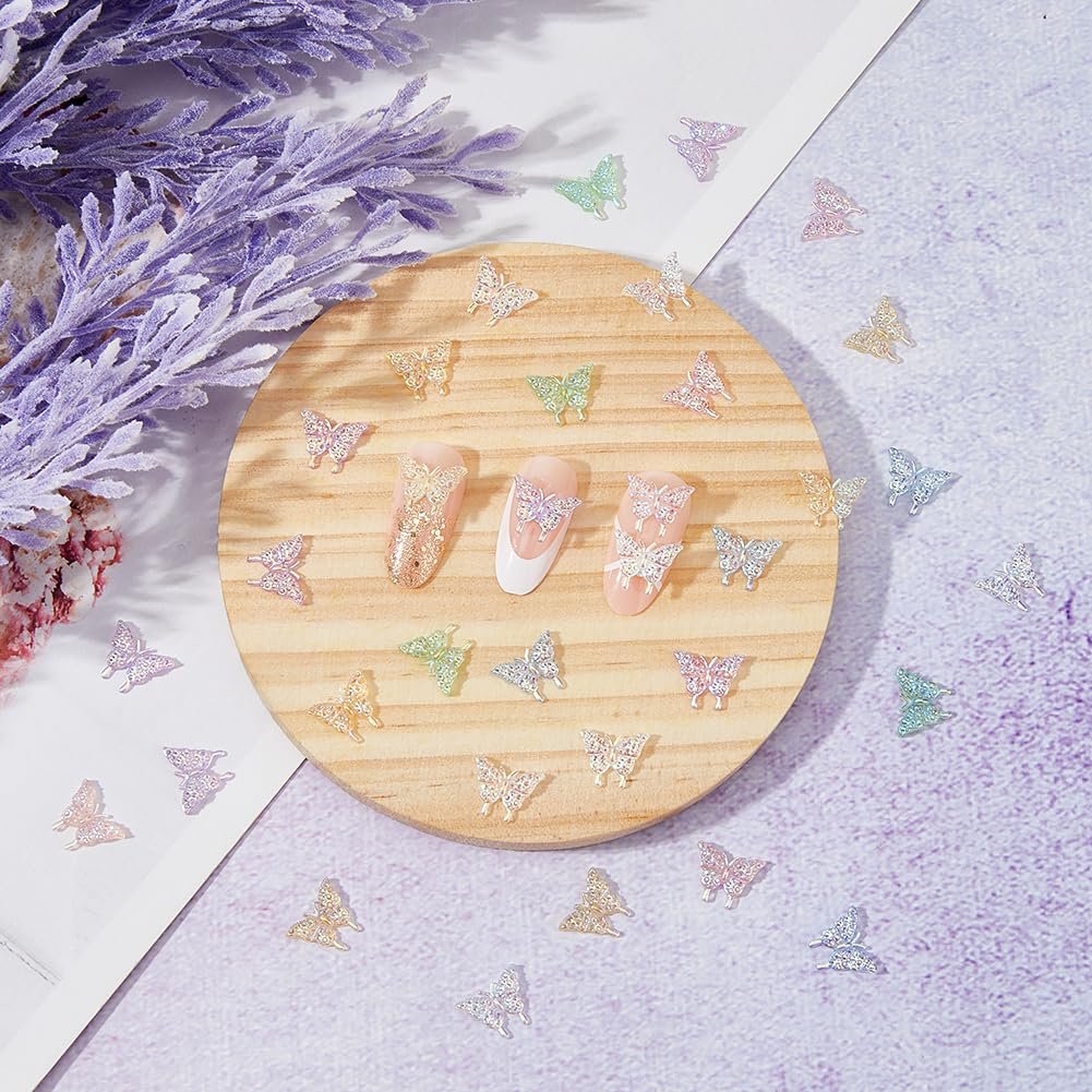 Кабошони для нігтів Метелик 3D 6 кольорів 180 шт, фото №5