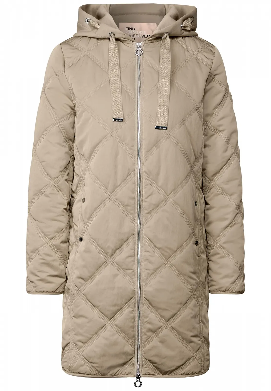 Женское стеганое пальто с капюшоном, фото №3