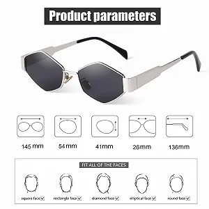 Солнцезащитные очки Женские ADEWU Винтаж Стильные Золотая шестиугольная металлическая оправа Ретро UV400 synthetic.ua - Фото 1