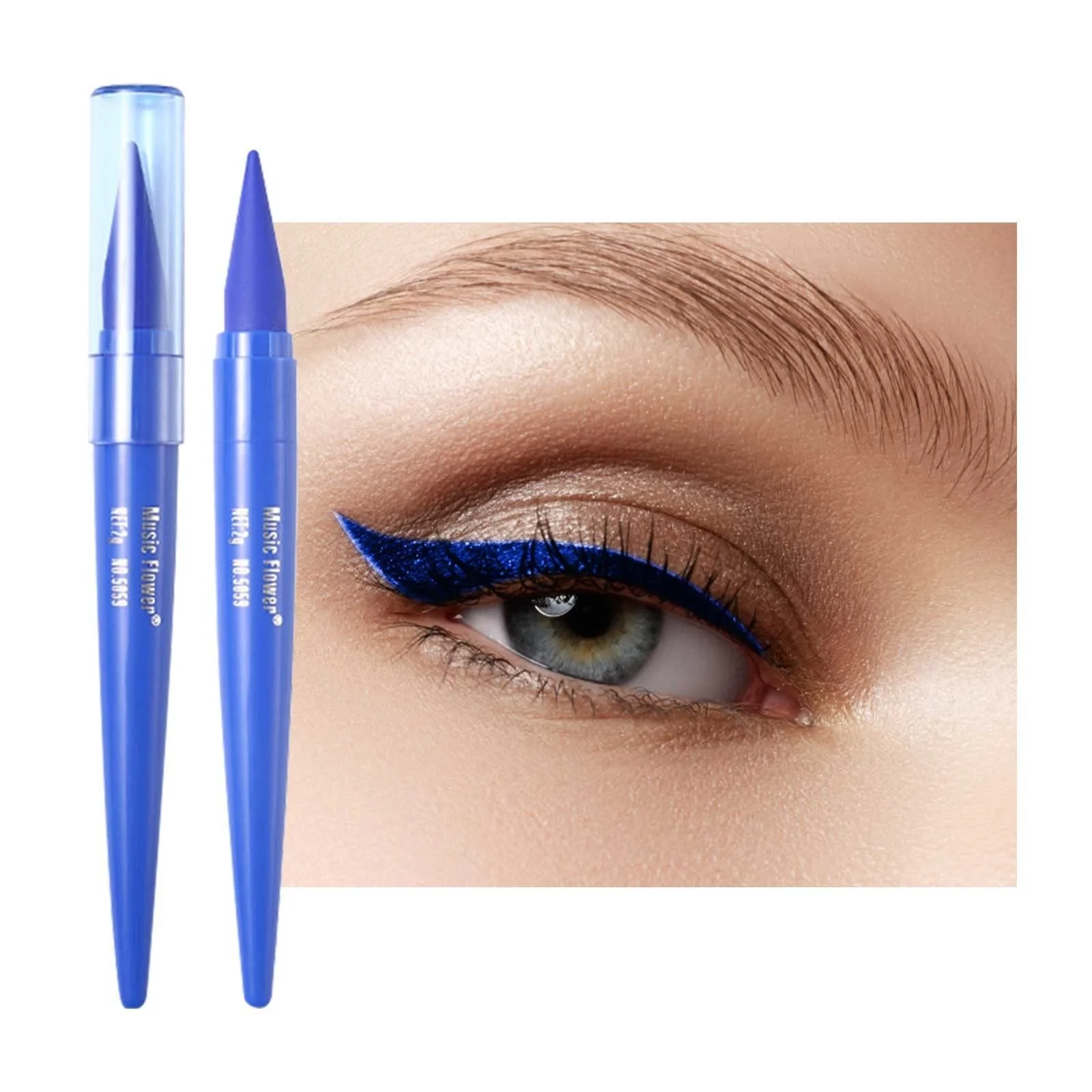 Підводка Black Pen Gel Blue Waterproofs Fast Antis Coloured Shiny Eyeliner/Drying Makeup Black Stain Brown 2 мл Eyeliner Liquid (Blue,), фото №3 Підводка Black Pen Gel Blue Waterproofs Fast Antis Coloured Shiny Eyeliner/Drying Makeup Black Stain Brown 2 мл Eyeliner Liquid (Blue,), фото №3