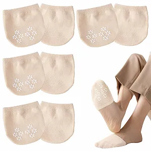 Носки с пальцами ZOCONE, 4 пары, женские, до щиколотки, дышащие, полуноски с нескользящими силиконовыми точками, невидимые носки с пальцами, женские хлопковые носки для высоких каблуков и балета - Фото 1