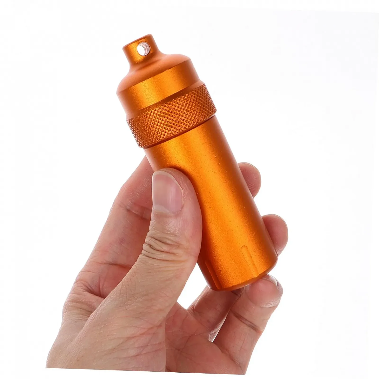 Контейнер для медикаментів водонепроникний тримач таблеток таблетниця футляр для ліків дорожній контейнер для таблеток помаранчевий алюмінієвий сплав, фото №3