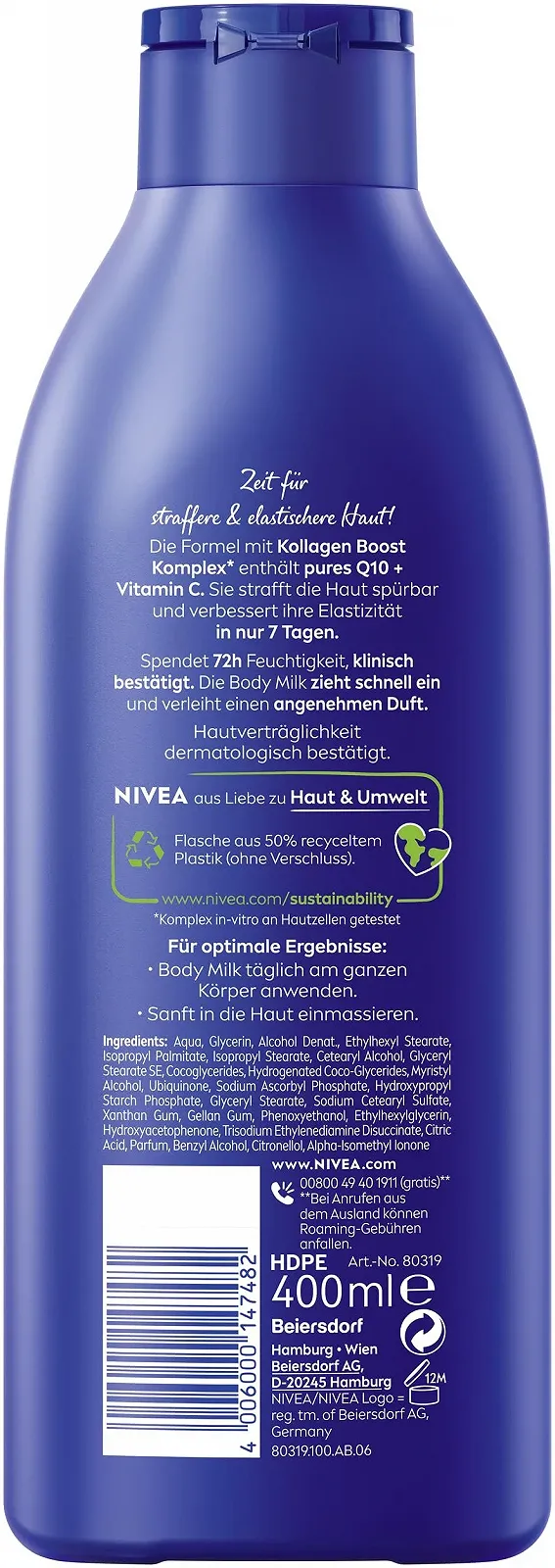 Молочко для тіла NIVEA Q10 Зміцнювальне Q10, для пружної шкіри та покращеної еластичності за 7 днів, крем для тіла з чистим Q10, фото №7