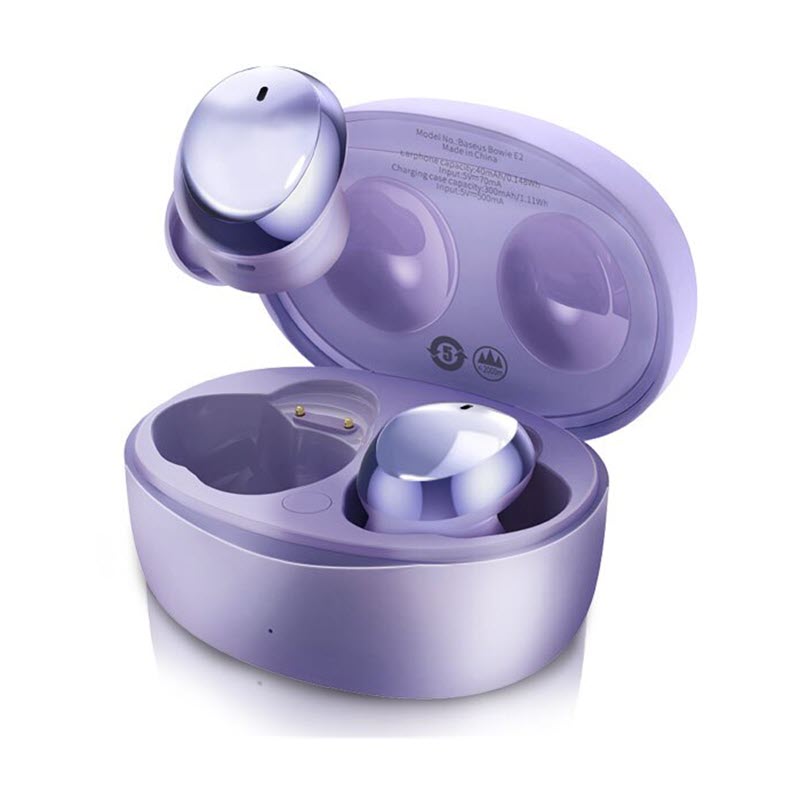 Наушники Baseus E2 True Wireless Earphones Bowie |BT5.2, 40/300mAh, 5H Location OTA NGTW090001 purple, фото №1