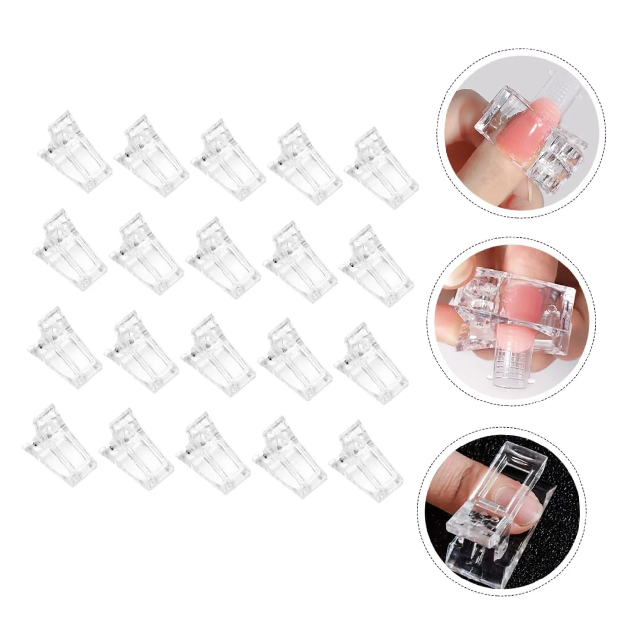 OATIPHO Набор зажимов для ногтей 20 шт., многоразовые прозрачные, фото №6