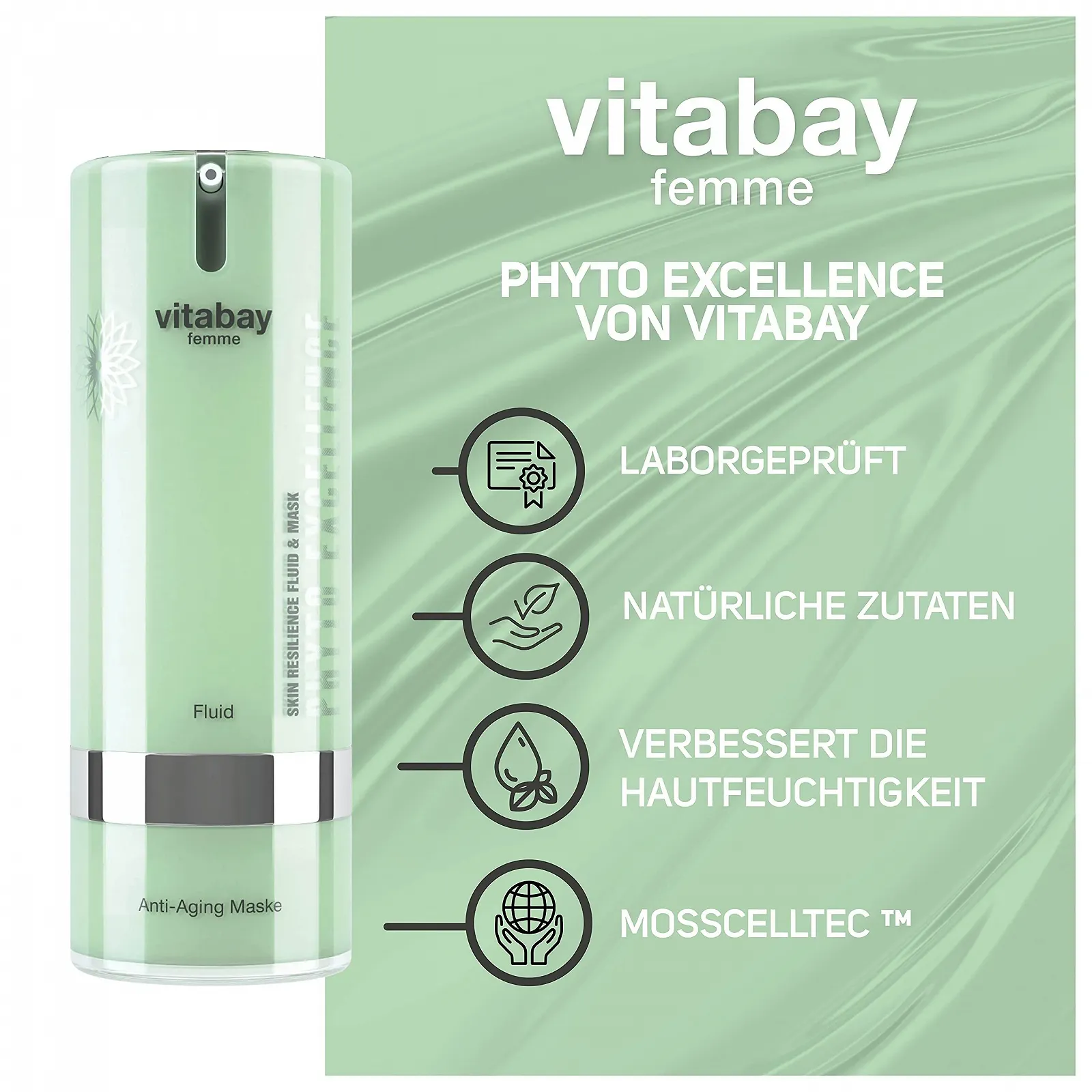 Флюїд і маска проти старіння Vitabay Phyto Excellence 80 мл, мох проти проблемної шкіри, фото №2