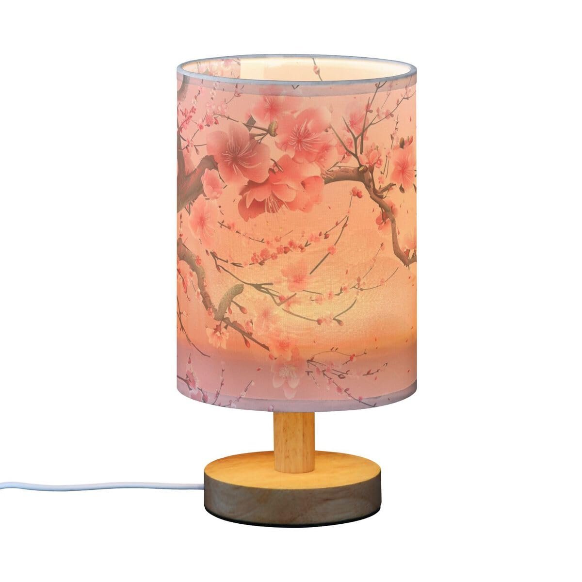Настільна лампа Japanese Sakura Pagoda маленька з лляним абажуром USB 13 x 24.6 см, фото №2