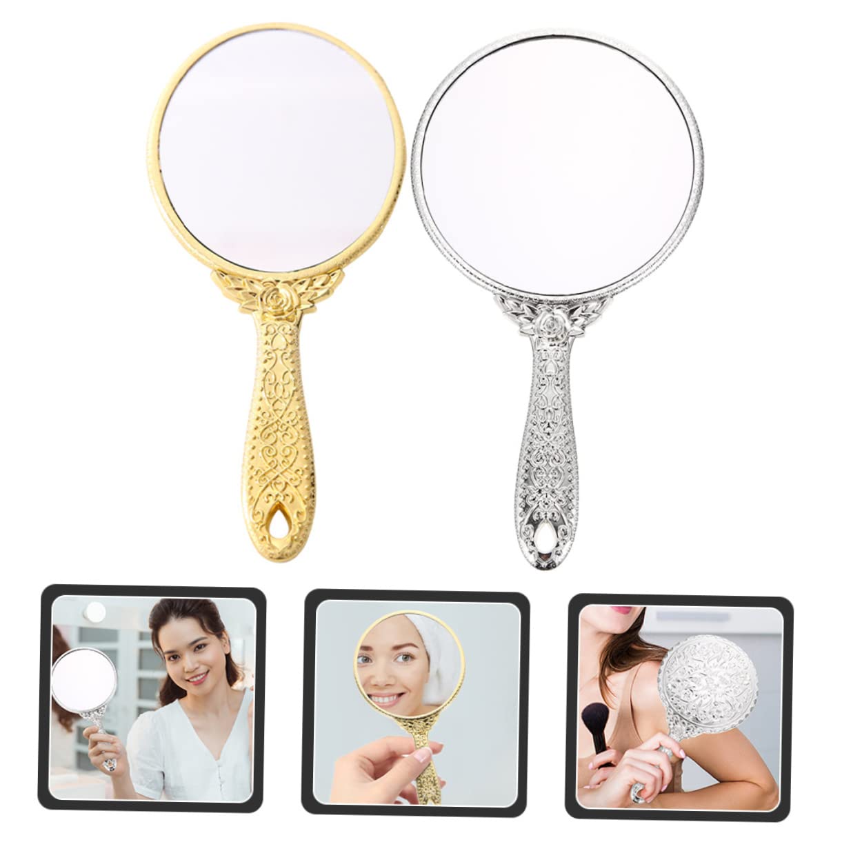 Зеркало Angoily Декоративное Зеркало Принцесса Ручное для макияжа Круглое Стекло, фото №4 Зеркало Angoily Декоративное Зеркало Принцесса Ручное для макияжа Круглое Стекло, фото №4