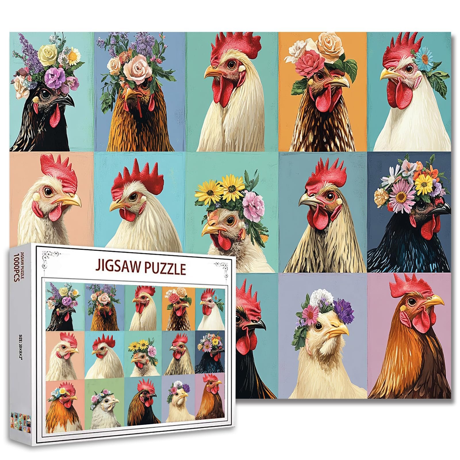Пазл Tucocoo Adorable Rooster Rooster Portraits 1000 элементов 50 x 70 см, фото №1