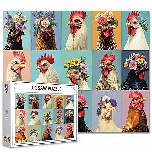 Пазл Tucocoo Adorable Rooster Rooster Portraits 1000 элементов 50 x 70 см - Фото 1