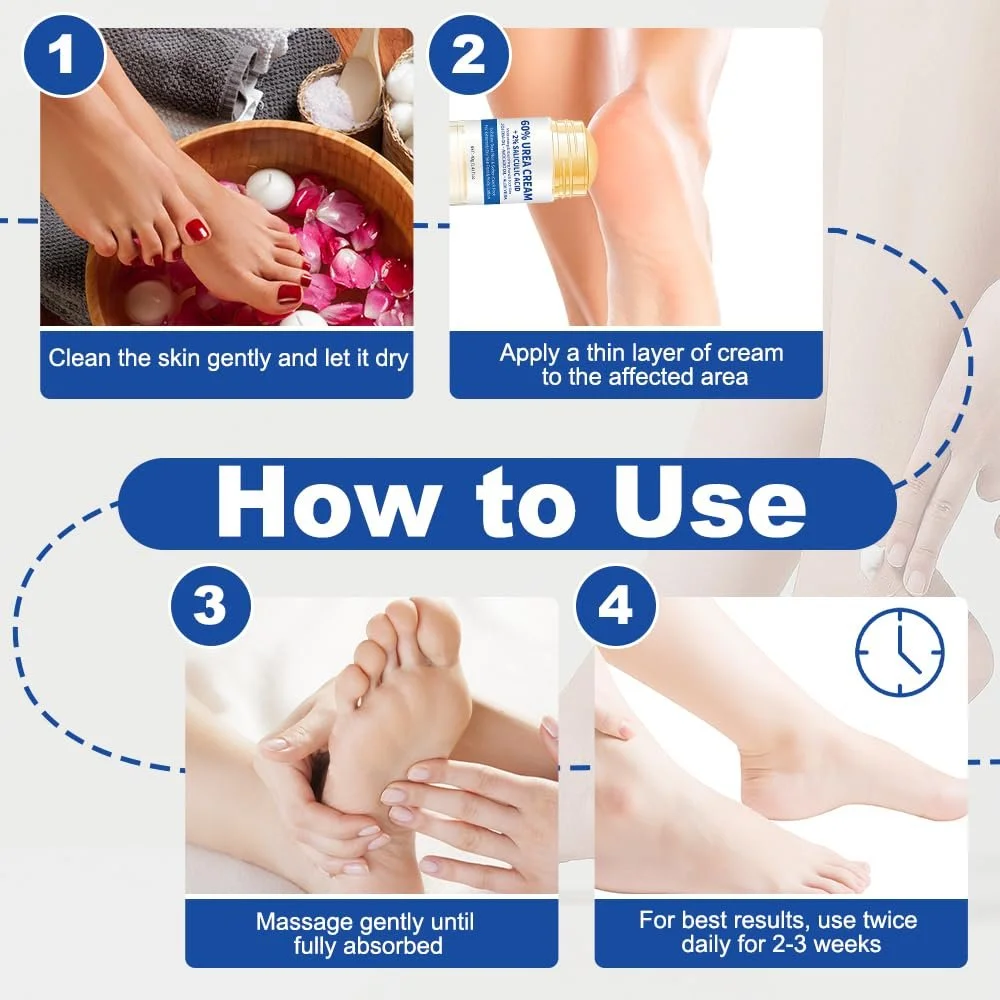 Крем для ног увлажняющий против трещин с 60% мочевины и салициловой кислотой 2 шт., фото №4