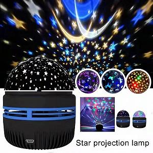 Світлодіодний проектор Нічний Led Mini Magic Ball Лампа харчування USB диск RGB Чорний - Фото 1