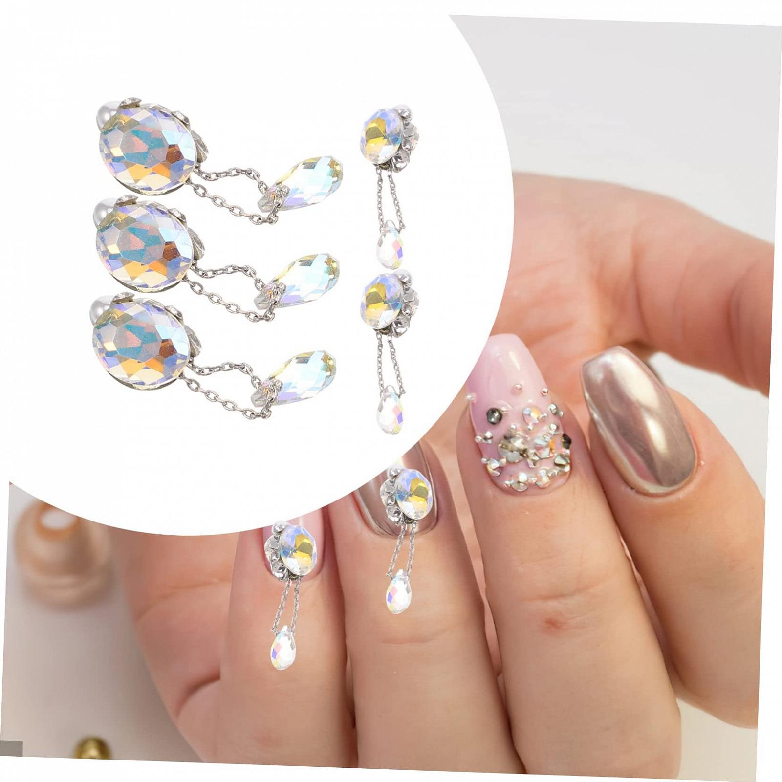 Подвеска для ногтей PLAFOPE Бриллиант Аксессуары для ногтей Украшения для ногтей Хрустальные стеклянные подвески, 5 шт, фото №7