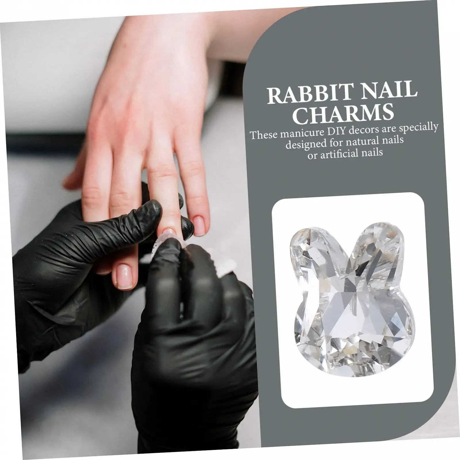 Украшения для ногтей Кролики со стразами, 20 шт., фото №2