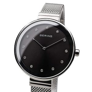 Жіночий аналоговий кварцовий наручний годинник BERING з ремінцем з нержавіючої сталі synthetic.ua - Фото 1