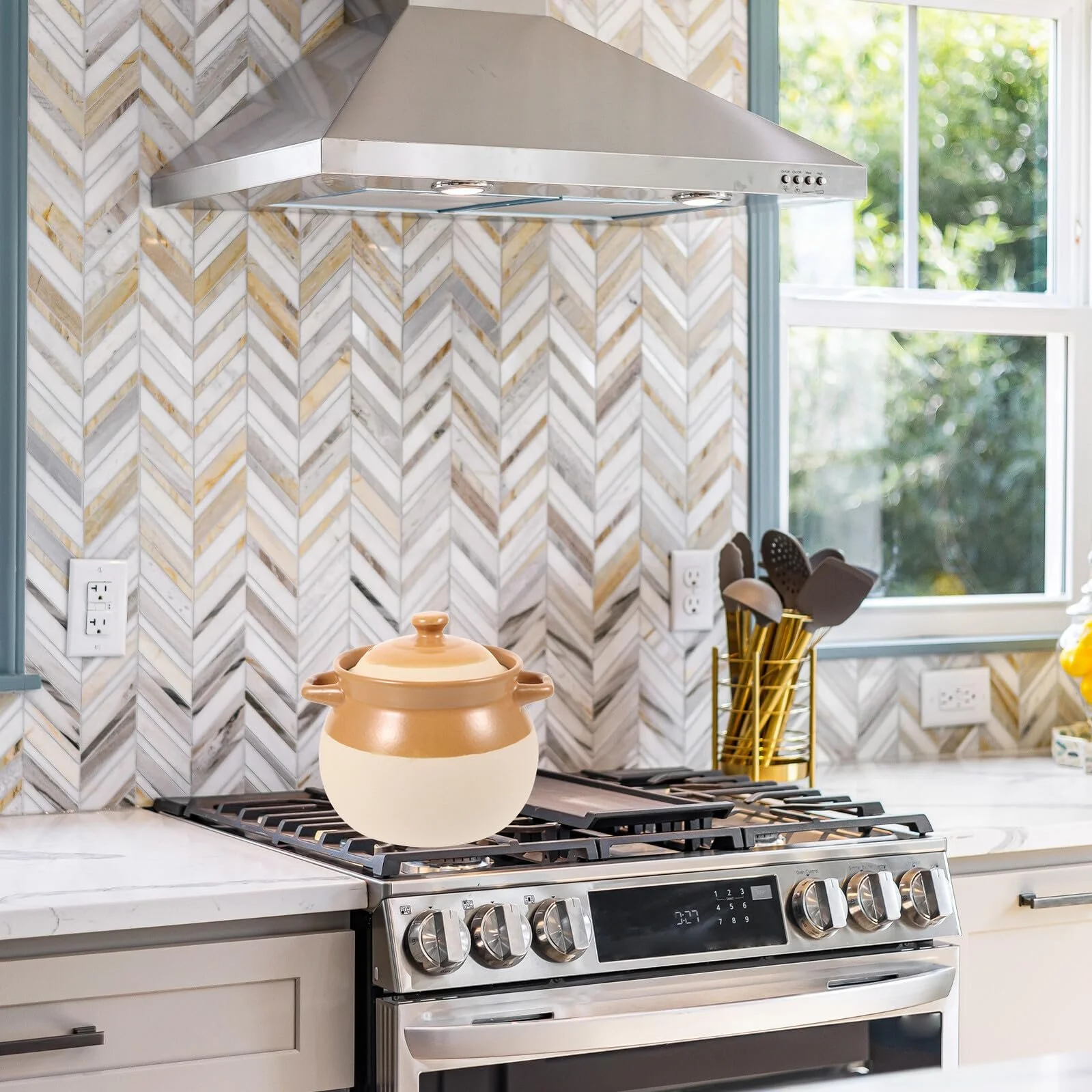 Каструля керамічна Vintage термостійка для супів та тушкування, фото №4