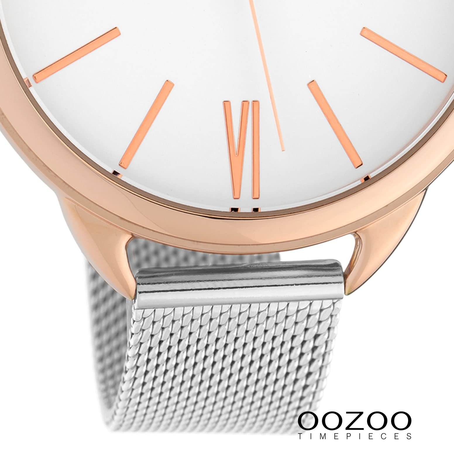 Женские часы Oozoo C10133 с миланским металлическим ремешком из нержавеющей стали 45 мм Розовый / Белый / Серебряный, Розовое золото-белый, розовое золото, Браслет, фото №3 Женские часы Oozoo C10133 с миланским металлическим ремешком из нержавеющей стали 45 мм Розовый / Белый / Серебряный, Розовое золото-белый, розовое золото, Браслет, фото №3