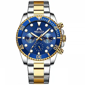 Годинник MEGALITH Чоловічий з нержавіючої сталі Хронограф Кварцовий synthetic.ua - Фото 1