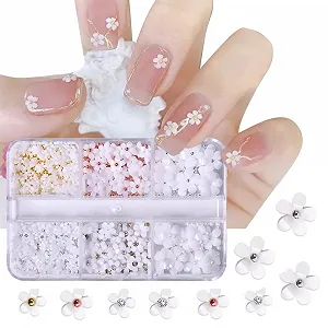 Украшение для ногтей Цветок акриловый 3D Бусины Микро Стразы для ногтей Дизайн ногтей Цветок для 3D дизайна ногтей DIY Маникюр Color6 - Фото 1