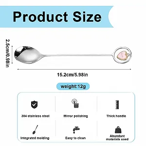 Набор из 4 ложек для эспрессо из нержавеющей стали (в форме сердца и звезды) synthetic.ua - Фото 1