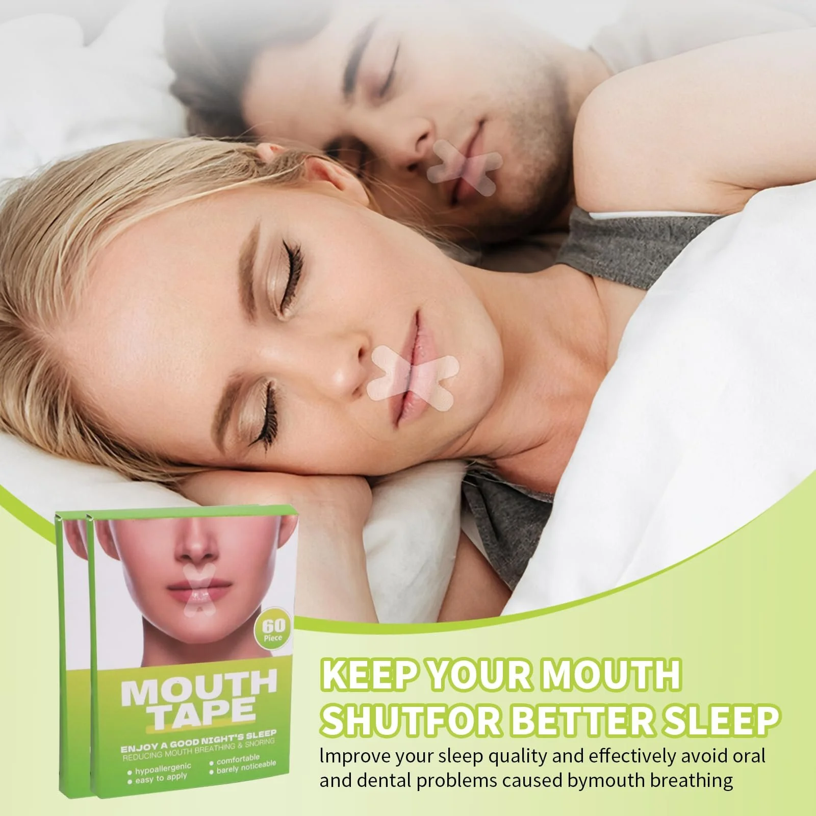 Смужки для рота Пачка з 120 шт для сну, Засоби від хропіння, фото №2
