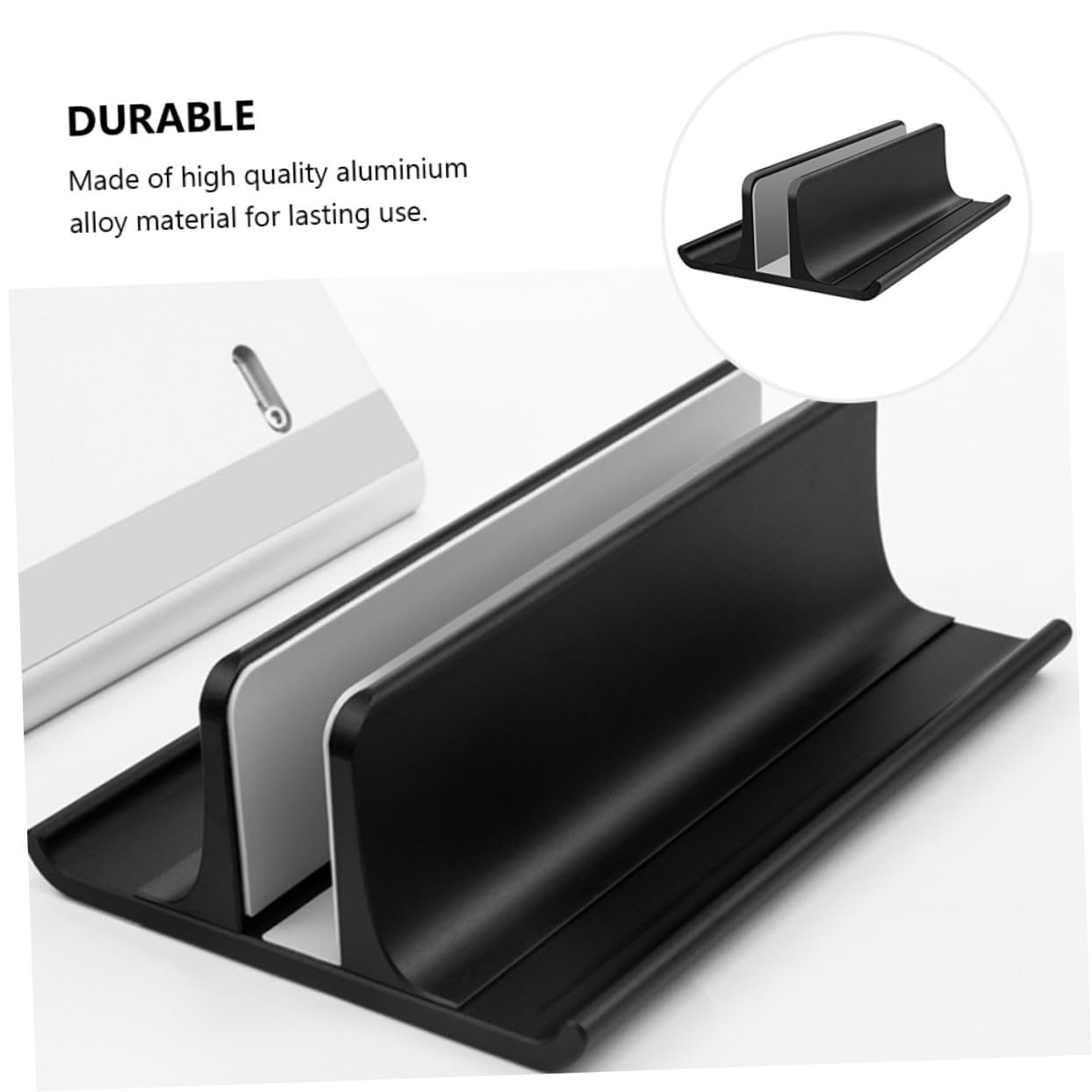 Підставка Вертикальна для ноутбука Алюмінієвий сплав Охолодження Регульована Антиковзка Компактна, фото №7